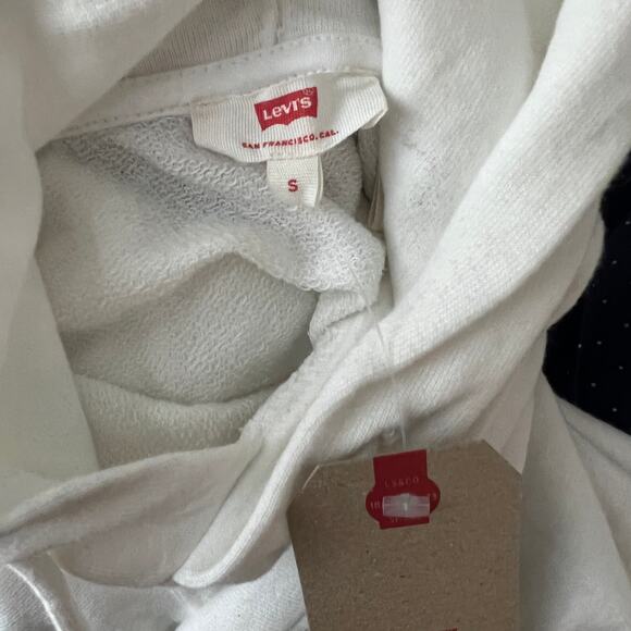 Levi's Women's Sam Cropped Hoodie White Sweatshirt - Size Small - NWT - Picture 3 of 5